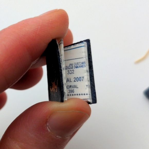 Gold Lettered Passport Charm Earrings with Real Paper Details - Picture 3 of 7